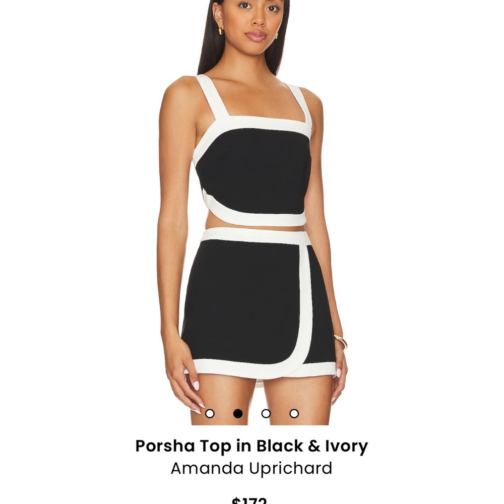 Amanda Uprichard Porsha Top and skirt in Black & Ivory